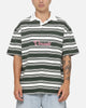 Vouseti Post Game Polo Shirt Money Green White Stripe