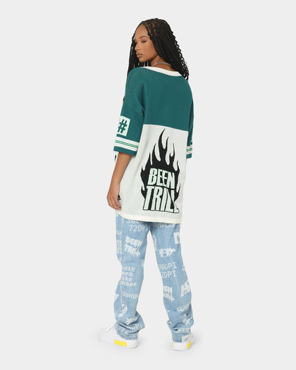 BEENTRILL Numerals Football Jersey Cream/Green