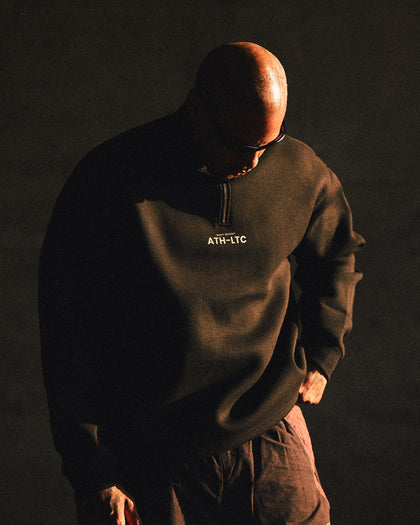 Saint Morta Athltc Quarter Zip Crewneck Black