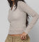 Nike Women's Sportswear Chill Knit Tight Mod Cropped Long Sleeve Lace Top Cream