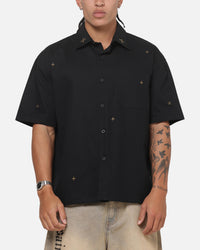 Saint Morta Pyre Short Sleeve Button Up Shirt Black