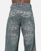 Ed Hardy Dragon Ultra Wide Jeans Mid Blue