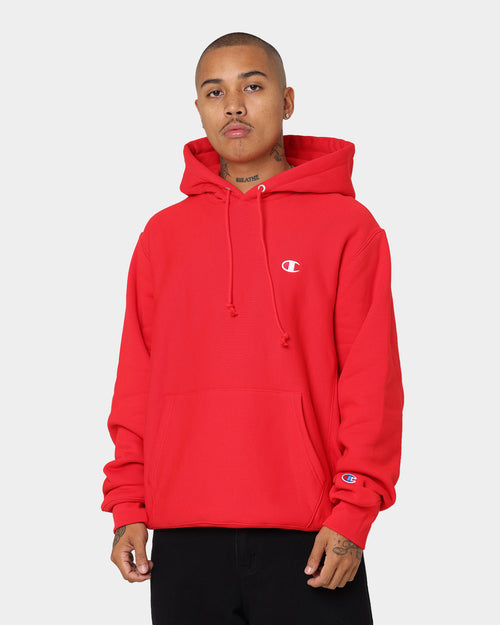 Champion Rev Weave Hoodie Red