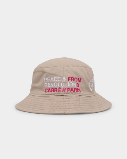 Carre Peace Bucket Hat Stone