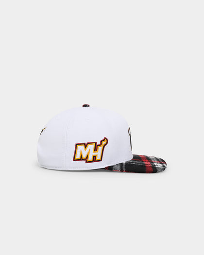 Pro Standard Miami Heat Pro Prep Plaid Brim Snapback White