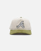 New Era Atlanta Braves  'Dusty Olive Corduroy' Golfer Pre-Curved Snapback Green Med