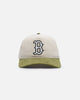 New Era Boston Red Sox 'Dusty Olive Corduroy' Golfer Pre-Curved Snapback Green Med