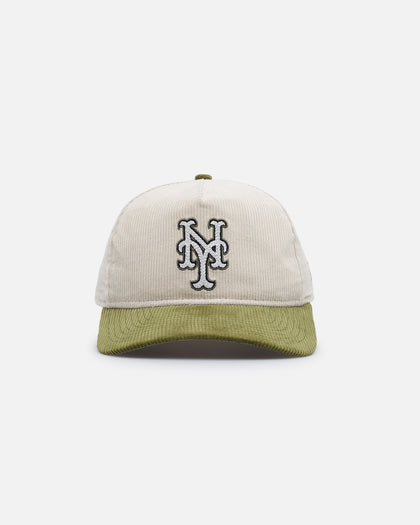 New Era New York Mets 'Dusty Olive Corduroy' Golfer Pre-Curved Snapback Green Med