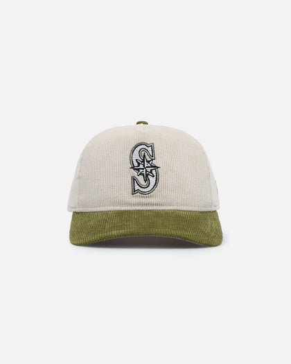 New Era Seattle Mariners 'Dusty Olive Corduroy' Golfer Pre-Curved Snapback Green Med
