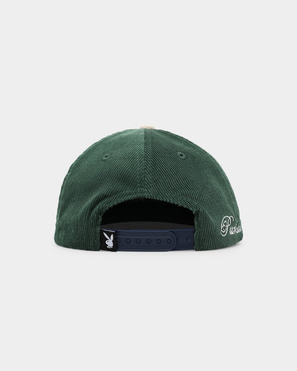 Playboy X Culture Kings Script Snapback Forest Green/Off White