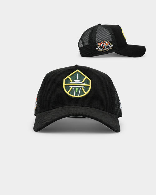 New Era Women's Seattle Storm 'WNBA All Star' 9FORTY A-Frame Trucker Snapback Black