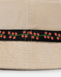 Carre Floraux Corduroy Bucket Hat Stone