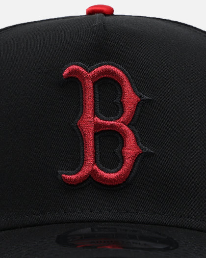 New Era Boston Red Sox 'Satin Scarlet' 9FORTY A-Frame Snapback Black/Scarlet