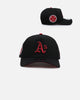 New Era Oakland Athletics 'Satin Scarlet' 9FORTY A-Frame Snapback Black/Scarlet