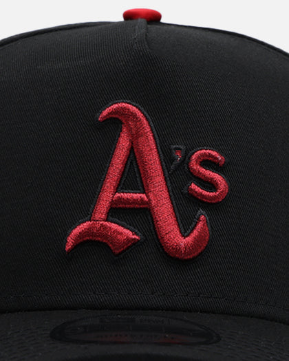 New Era Oakland Athletics 'Satin Scarlet' 9FORTY A-Frame Snapback Black/Scarlet