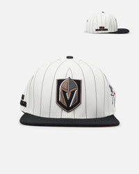 Pro Standard Vegas Golden Knights Pinstripe Wool Snapback Eggshell/Yellow