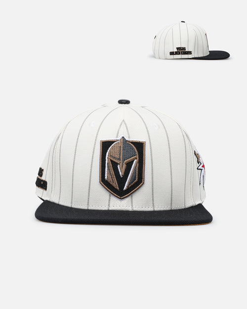 Pro Standard Vegas Golden Knights Pinstripe Wool Snapback Eggshell/Yellow