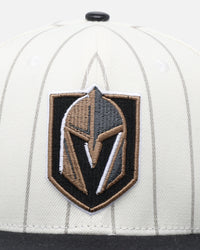 Pro Standard Vegas Golden Knights Pinstripe Wool Snapback Eggshell/Yellow