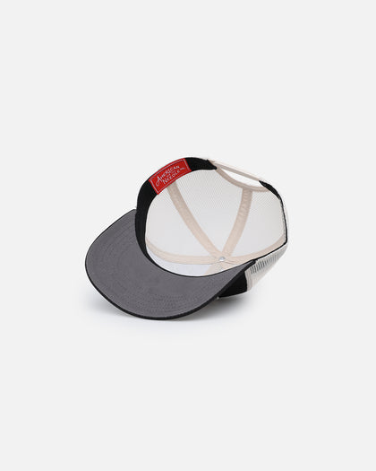 American Needle Twill Valin Patch Trucker Snapback Ivory/Black