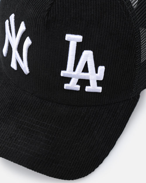 New Era New York Yankees X Los Angeles Dodgers 'Dual Logo' 9FORTY A-Frame Trucker Snapback Black