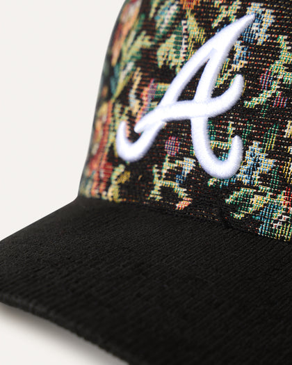 New Era Atlanta Braves 'Floral Tapestry' 9FORTY A-Frame Snapback Tapestry/Black