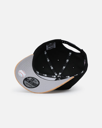 New Era Atlanta Braves 'Corduroy Suede' Pre-Curved Golfer Snapback Washed Black