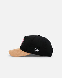 New Era Boston Red Sox 'Corduroy Suede' Pre-Curved Golfer Snapback Washed Black