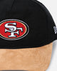 New Era San Francisco 49ers 'Corduroy Suede' Pre-Curved Golfer Snapback Washed Black
