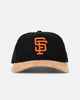New Era San Francisco Giants 'Corduroy Suede' Pre-Curved Golfer Snapback Washed Black