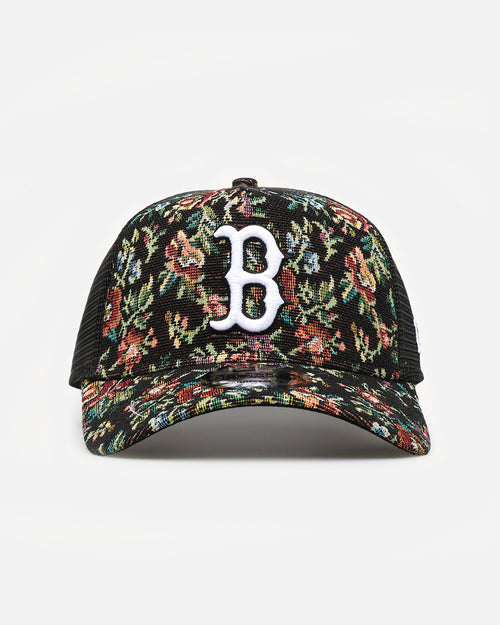 New Era Boston Red Sox 'Black Floral Tapestry' 9FORTY A-Frame Trucker Snapback Tapestry