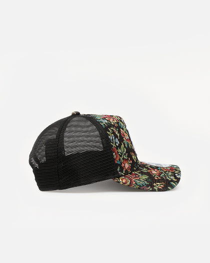 New Era Boston Red Sox 'Black Floral Tapestry' 9FORTY A-Frame Trucker Snapback Tapestry