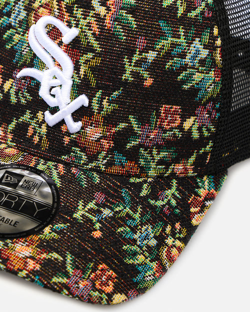 New Era Chicago White Sox 'Black Floral Tapestry' 9FORTY A-Frame Trucker Snapback Tapestry