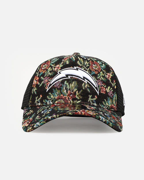 New Era Los Angeles Chargers 'Black Floral Tapestry' 9FORTY A-Frame Trucker Snapback Tapestry