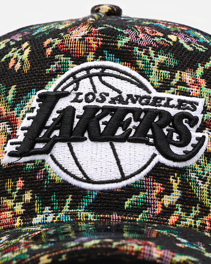 New Era Los Angeles Lakers 'Black Floral Tapestry' 9FORTY A-Frame Trucker Snapback Tapestry