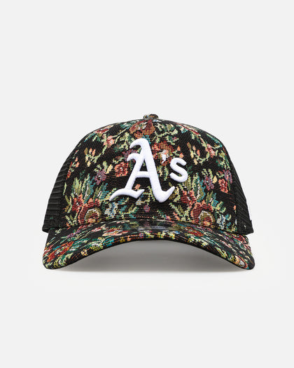 New Era Oakland Athletics 'Black Floral Tapestry' 9FORTY A-Frame Trucker Snapback Tapestry