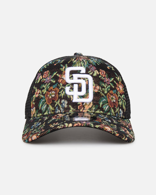 New Era San Diego Padres 'Black Floral Tapestry' 9FORTY A-Frame Trucker Snapback Tapestry