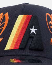 New Era Houston Astros 'Goth Script' 9FORTY A-Frame Snapback Navy/Orange