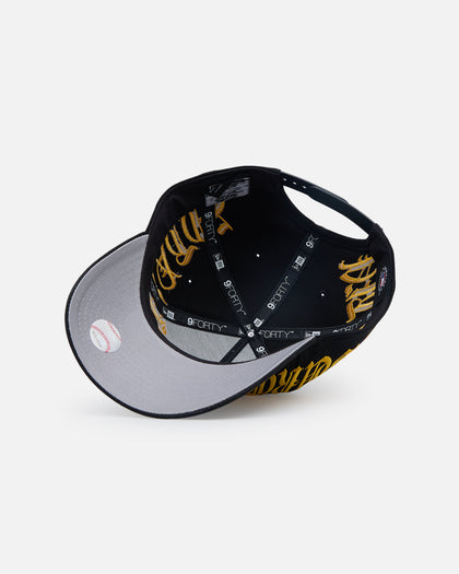 New Era Pittsburgh Pirates 'Goth Script' 9FORTY A-Frame Snapback Black/Gold