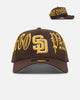 New Era San Diego Padres 'Goth Script' 9FORTY A-Frame Snapback Walnut/Gold