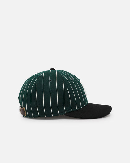 New Era Los Angeles Dodgers 9FIFTY Retro Melton Pinstripe Strapback Dark Green/Black