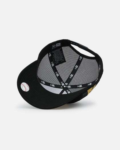 New Era Houston Astros 'Podium Pack' Pre-Curved Golfer Trucker Snapback Black/Metallic Gold