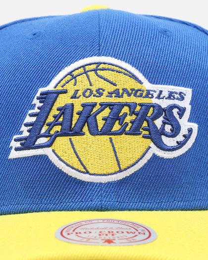 Mitchell & Ness Los Angeles Lakers 'College Twist' Pro Crown Snapback Blue/Yellow