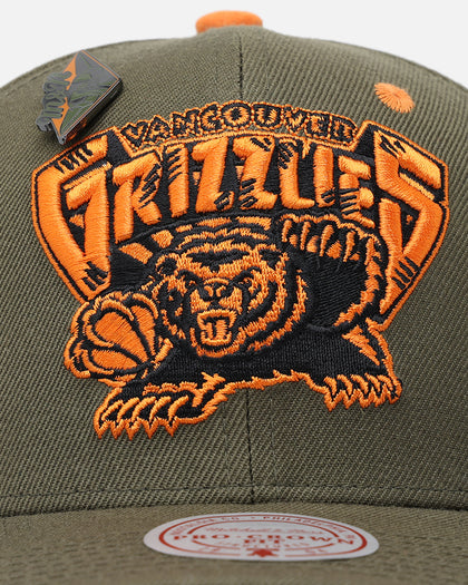 Mitchell & Ness Vancouver Grizzlies 'Harmony Of Hues' Pro Crown Snapback Olive/Orange