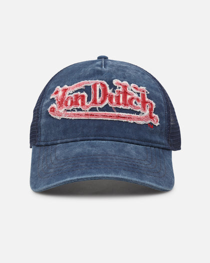 Von Dutch Washed Twill Trucker Snapback Navy