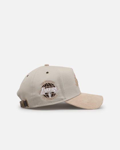 New Era Los Angeles Lakers 'Cream Suede' 9FORTY A-Frame Strapback Stone/Oatmilk