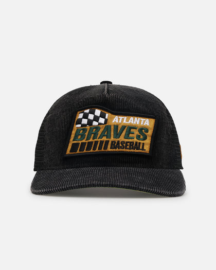 New Era Atlanta Braves 'Washed Cord Racer' Corduroy Golfer Trucker Snapback Washed Black