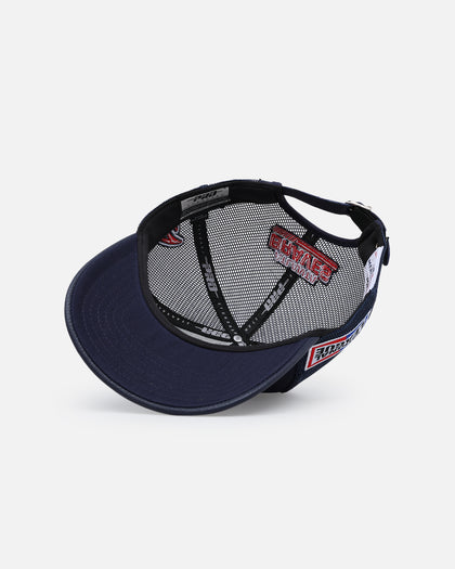 Pro Standard Atlanta Braves Fast Lane Logo Wool Trucker Strapback Midnight Navy