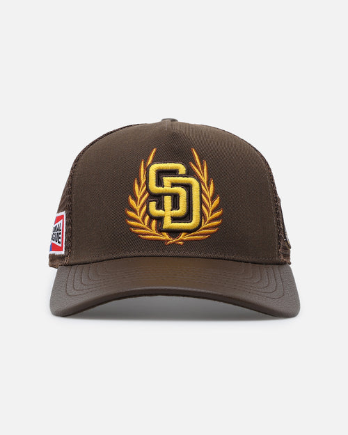 Pro Standard San Diego Padres Fast Lane Logo Wool Trucker Strapback Brown