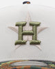 New Era Houston Astros "Camo Visor" 9FORTY A-Frame Trucker Snapback Stone/Olive