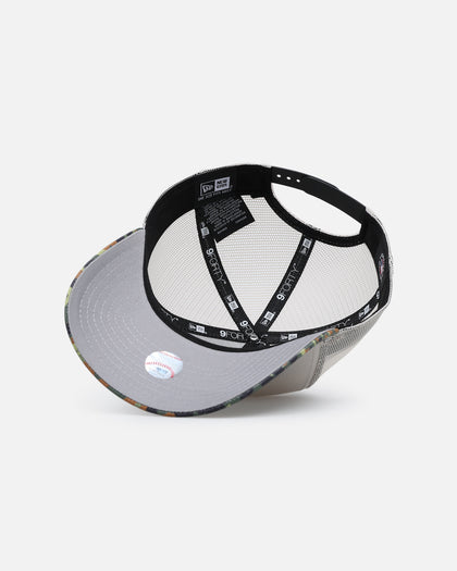 New Era Houston Astros "Camo Visor" 9FORTY A-Frame Trucker Snapback Stone/Olive